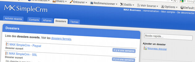 MAX SimpleCrm en bêta